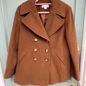 NWOT Preston and York Soft Brown Wool Peacoat